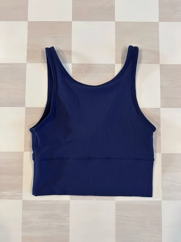lululemon power pivot ribbed tank luxtreme night sea navy blue 6 - Image 4