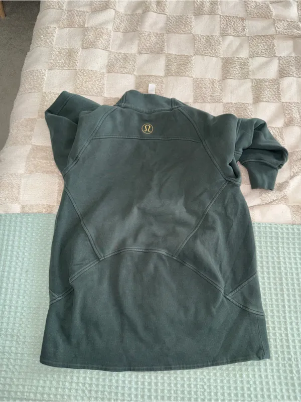 Lululemon Scuba‎ Oversized Funnel-Neck Half Zip *Long Dark Forest / Gold XS/S - Image 5