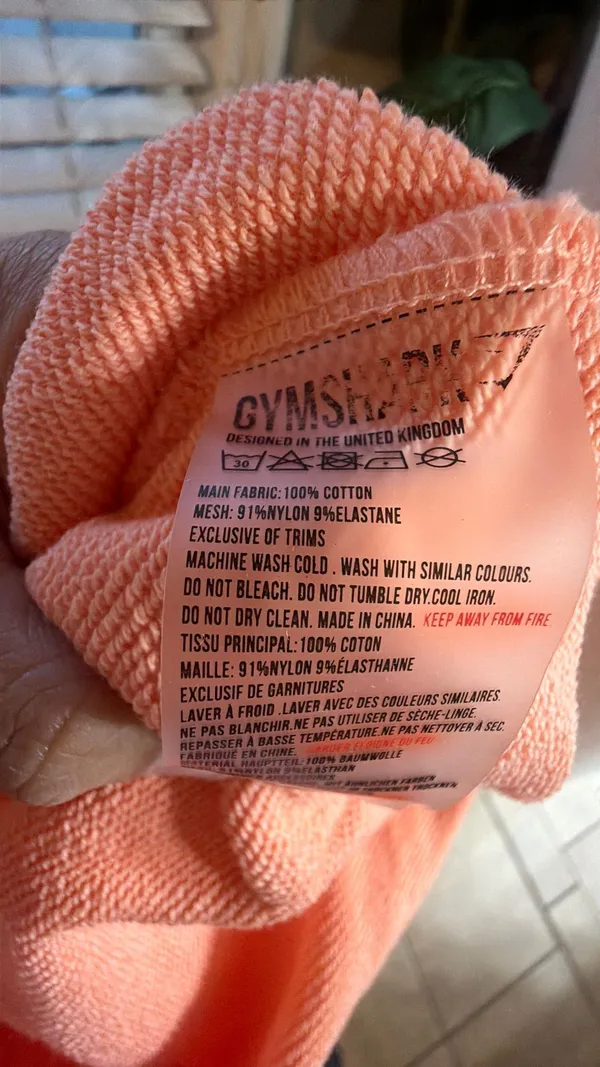 Gymshark Coral Pink Cropped Hoodie - Image 9