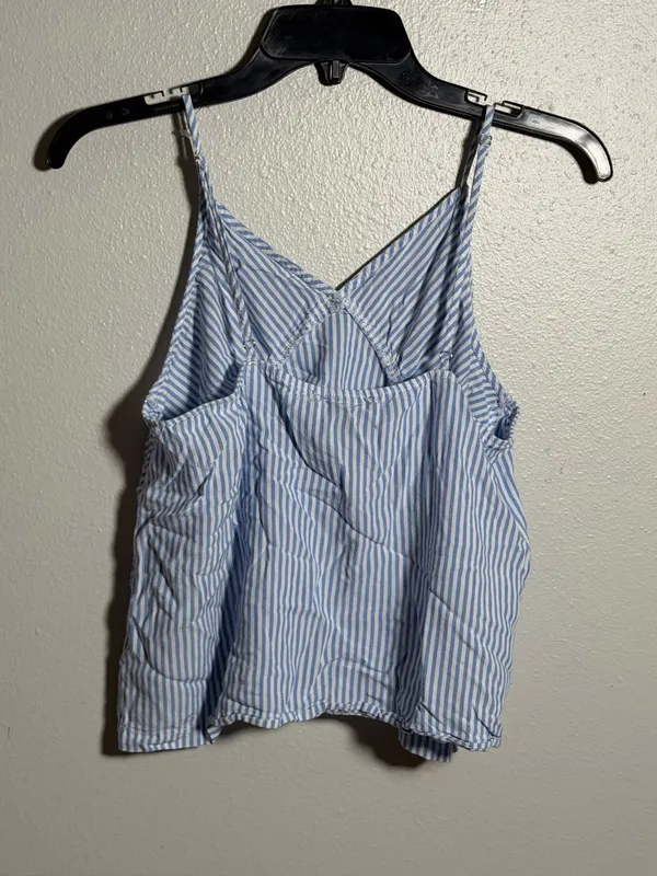 Tommy Hilfiger Women Blue/White Striped V-Neck Cami Casual Preppy Strappy size M - Image 6