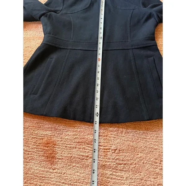 FS Limited Black Wool Blend Hooded Zip Front Coat Women Size M - Image 3