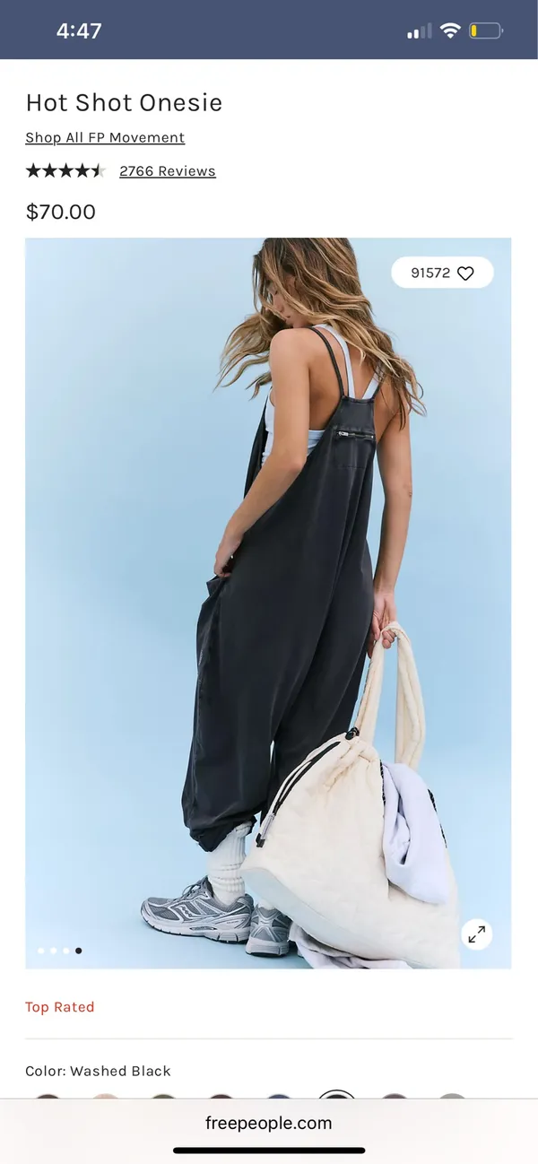 FP Movement Hot Shot Onesie in Washed Black - Image 3