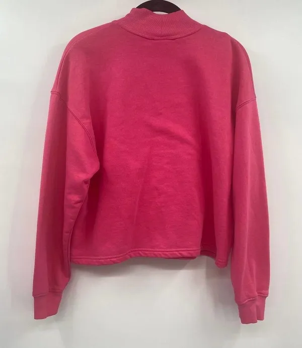 Zara Sweatshirt Skip To Friday Hot Pink Mock Neck Long Sleeve Womens Medium - Image 4