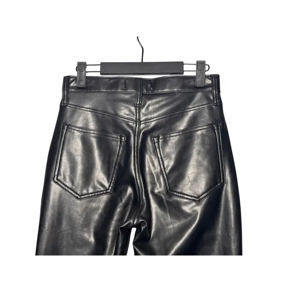 Abercrombie &‎ Fitch Jeans 26 Black Faux Leather Denim Ultra Rise Straight - Image 4