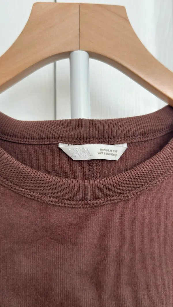 ZARA Top Cropped Tank Brown - Image 2