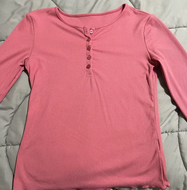 Pink Button Up Top - Image 3