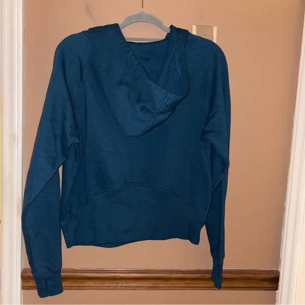 Members Mark Womens Ribbed Half‎ Zip Hoodie Lu Blue Size Medium - Image 2
