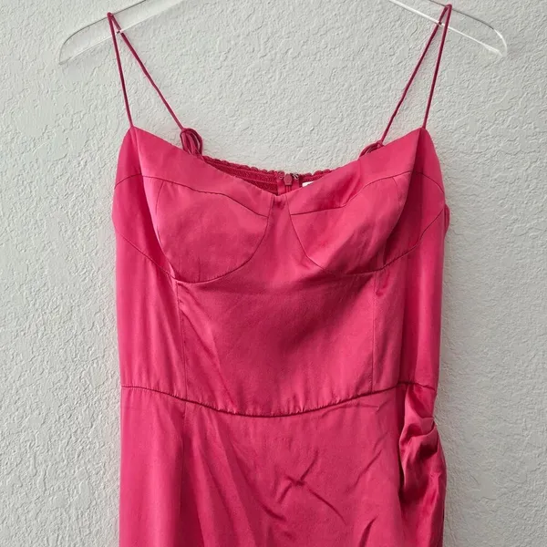 Reformation Silk Marguerite Midi Dress‎ in Pink Size 2 Formal - Image 4