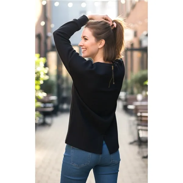 BARBOUR Modern Heritage Sweatshirt Pullover Women’s Sz 4 Small Black Back Zip - Image 8