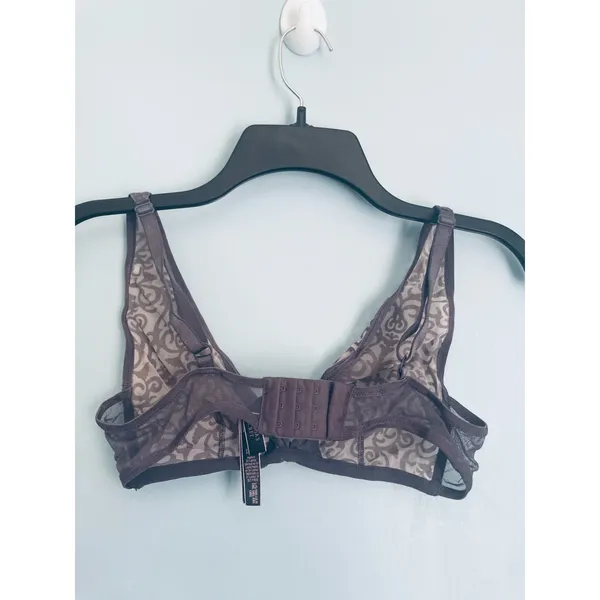 Victoria's Secret Bralette Large Purple and Tan Velvet Feminine - Image 3