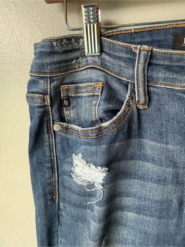 Judy Blue Leopard Patch Distressed Skinny Jeans Size 5/27 - Image 5