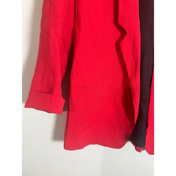 French Connection Red Sundae Shawl Collar Blazer Open Front Jacket Size 0‎ - Image 3
