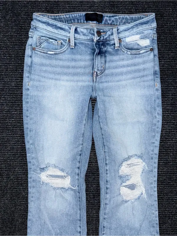 Buckle Black Fit No 53 Tailored Bootcut Stretch Jeans 26x29 Mid Rise Light Wash - Image 3