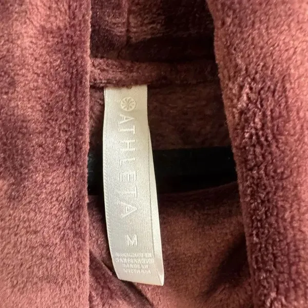 Athleta Double Cozy Karma Funnel Neck Burgundy Boxy Fit Medium - Image 3