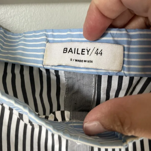 Bailey 44 False Start Short-Sleeve Off-the-Shoulder Shirt Blue Stripes Size 0 - Image 8