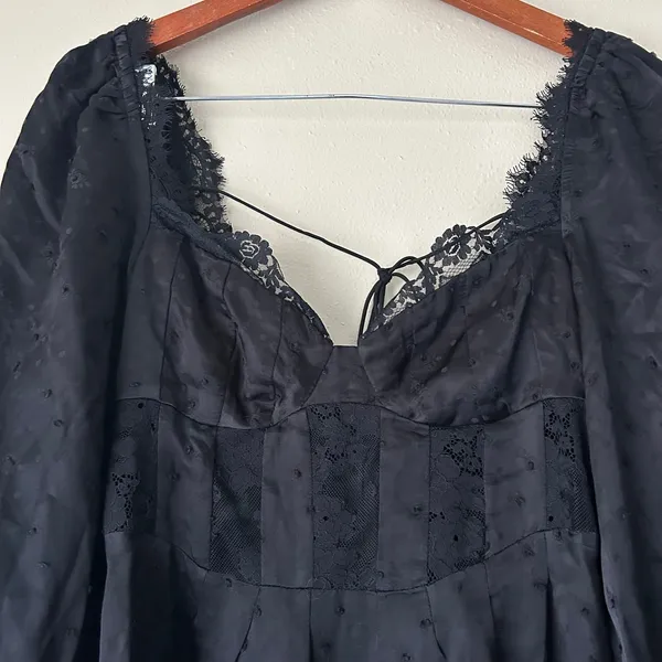 For Love and Lemons Black Coquette Natalie Mini Dress Size Small - Image 5