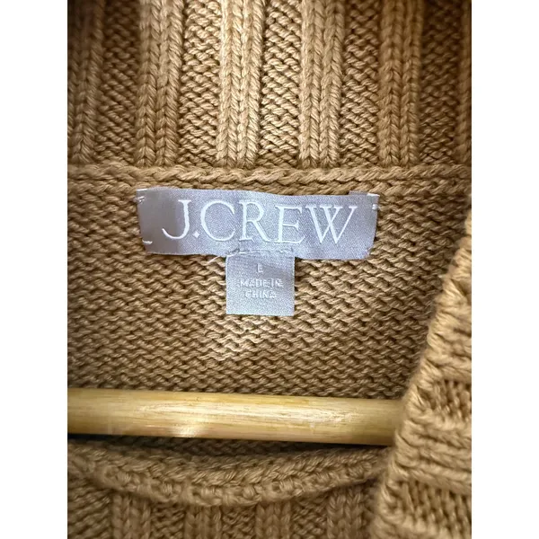 J crew cotton mock neck brown sweater minimalist size large‎ - Image 4