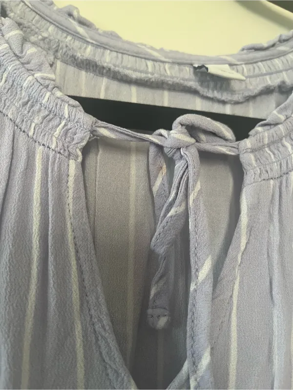 Old Navy Lavender Striped Midi Dress Small Coastal Euro Summer Cottagecore - Image 3