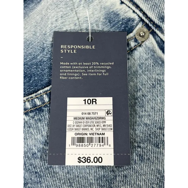 Universal Threads Denim Jeans Women 10R Medium Wash Distressed Patchwork‎ Baggy - Image 7