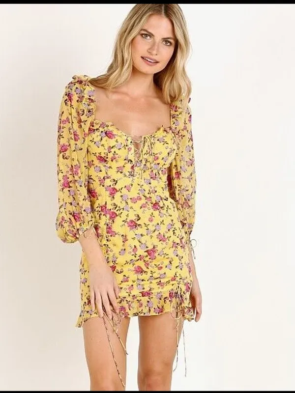 For Love & Lemons Viral Beaumont Silk Floral Mini Dress size Medium $298 - Image 15