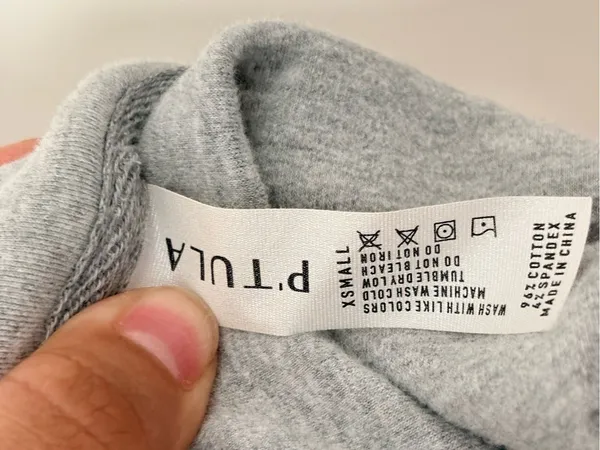 P’Tula Heather Gray Full Zip Athletic Hoodie XS Logo Zip Up Sweatshirt - Image 8