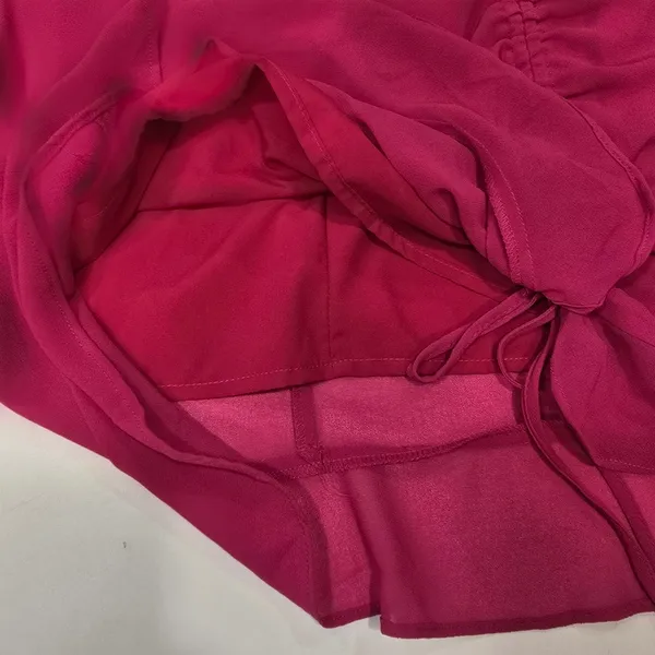MORE TO COME Mileva Ruched Mini Dress in Fuchsia - Image 6