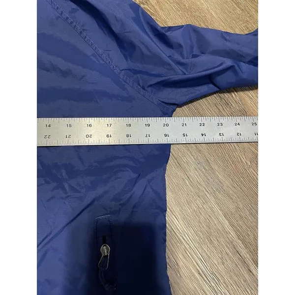 LL BEAN Women's Lightweight Windbreaker Small Nylon Rain Jacket Blue Hidden Hood - Image 6