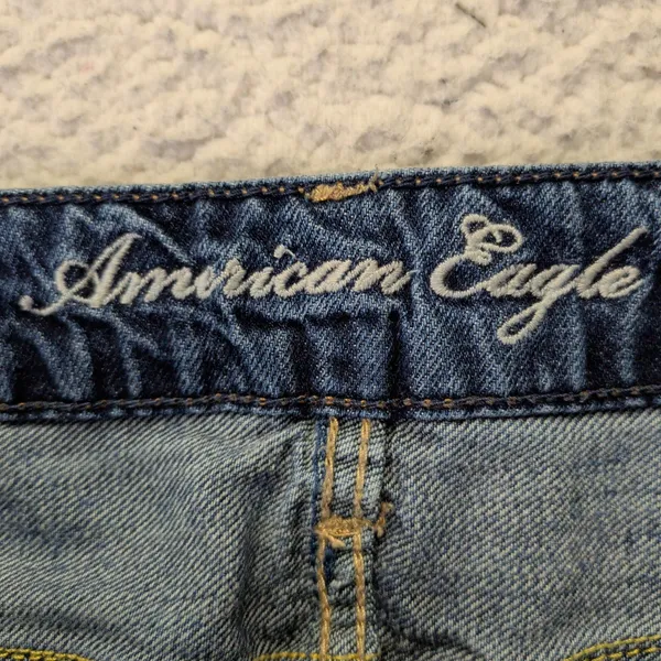 American Eagle Womens Distressed‎ Denim Cut Off Shorts Dark Wash Size 2 Cotton - Image 7