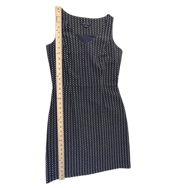 Tommy Hilfiger Sleeveless Sheath Dress Navy White‎ Geometric Textured Size 0 - Image 9