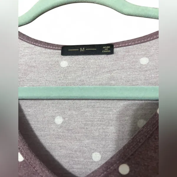 Source Unknown FREE with any purchase- Womens Medium Purple and White Polka Dot Dress - Image 3
