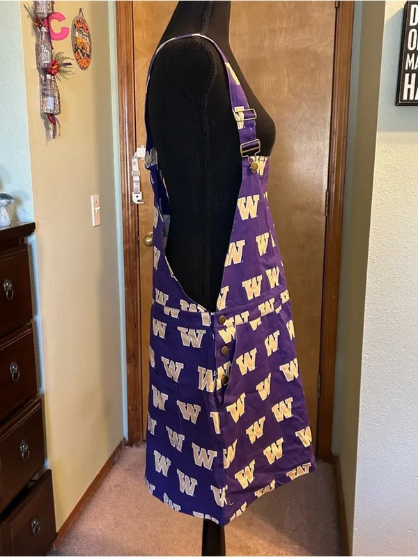 Tellum + Chop purple University Washington Huskies overalls mini dress size L - Image 4