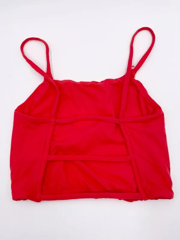 SKIMS Fits Everybody Strappy Back Cami Tank Size XXS Neon Coral Fitted Comfy - Image 4