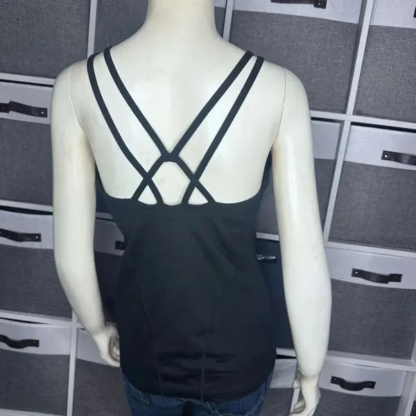 ZELLA Jewel Strappy Back Workout Tank Built In Bra Size Medium - Image 3