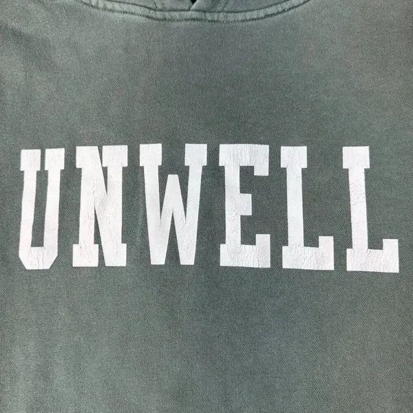 Barstool Call Her Daddy Womens XL Unwell Hoodie Distressed Green Sweatshirt - Image 2