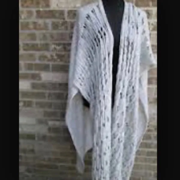 FREE PEOPLE Womens Cable Knit Poncho Cardigan Sweater Shawl in Grey XS/S - Image 6