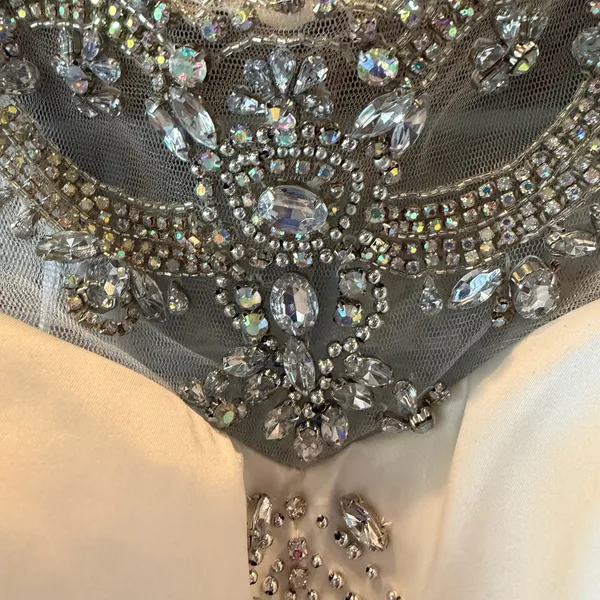 Sherri Hill A-Line Satin Beaded Bodice Wedding Dress NWT - Image 4