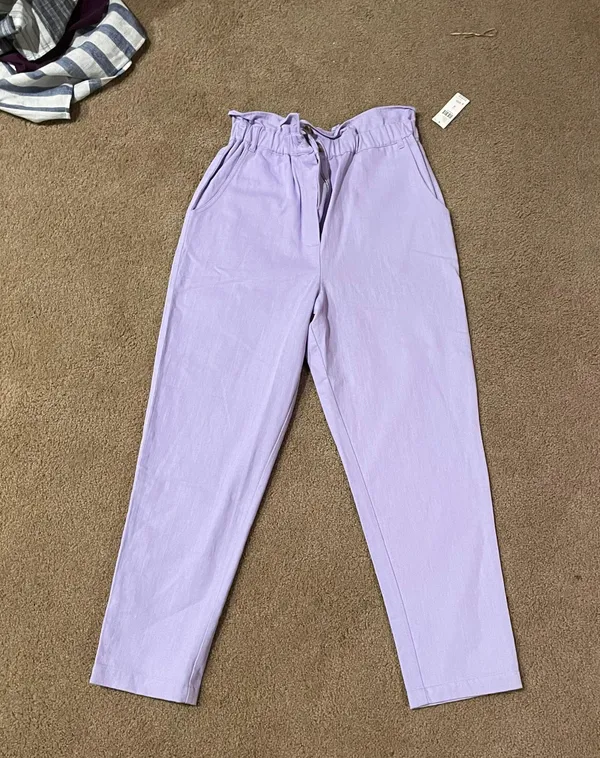 Jessy B Paper-bag Waist Purple Jeans - Image 4