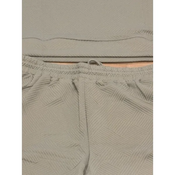 Ladies 2-pc NWOT Textured Lounge Set Top Wide-Leg Crop Pants Sage Green 2XL Plus - Image 5
