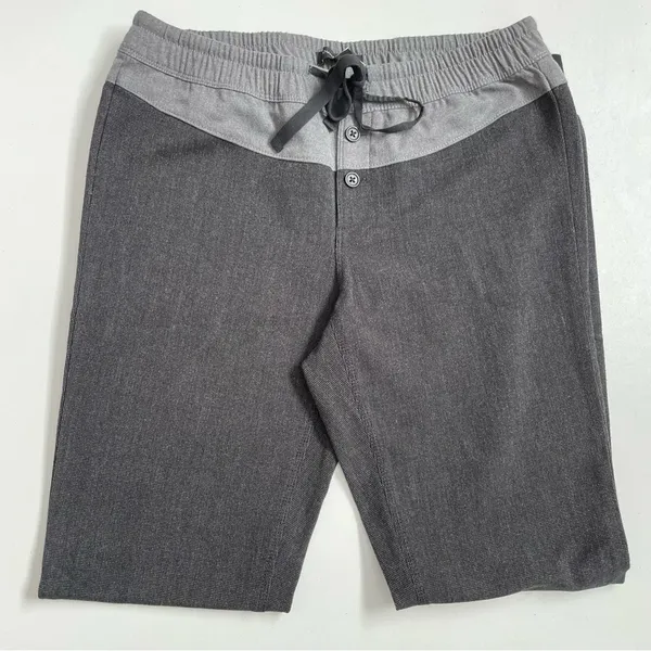 Joggers Pant Pull On Elastic Waist Stripe Lounge Grey Black Tall - Image 3