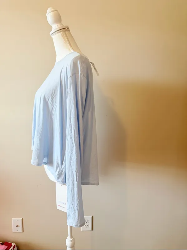 NWT Lululemon Modal Relaxed-Fit Lounge Long-Sleeve Shirt size 6 starch blue - Image 6