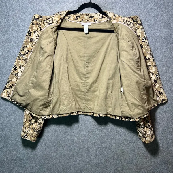 Charter Club Tan Black Paisley Corduroy Button Up Jacket‎ Size M Tapestry Damask - Image 6