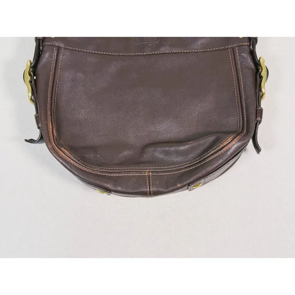 Vintage Y2K Coach Leather Hobo Bag Brown Gold Hardware Shoulder Purse Zip 2000s - Image 5