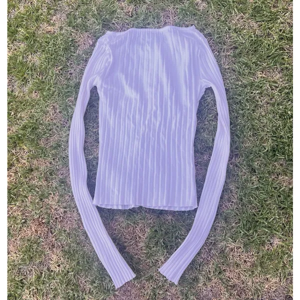 Free People Tilly Long Sleeve Cardi Blouse Top Knit Ribbed Button Down Size XS - Image 8