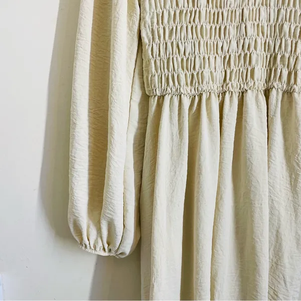 Beeson River Elegant Cream Smocked Dress - Image 6
