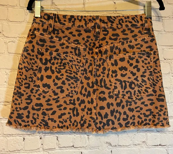 We The Free Leopard Print Denim Skirt, 24 - Image 3