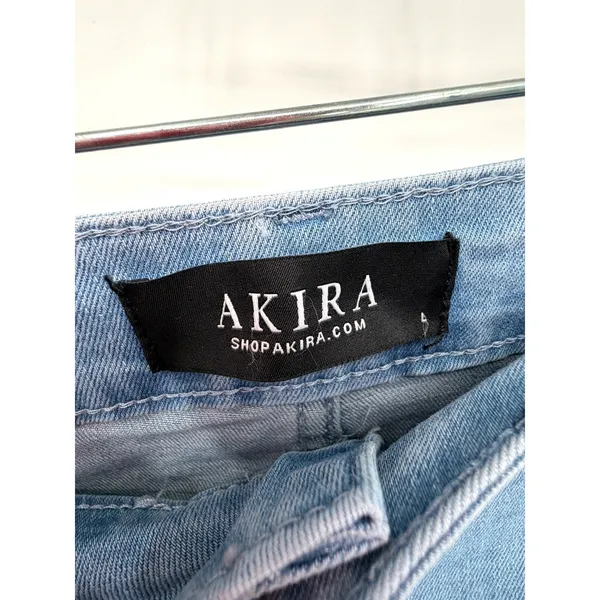 Akira Denim Mini Skirt Womens Large Blue Asymmetrical Streetwear Y2K‎ Urban Edgy - Image 5