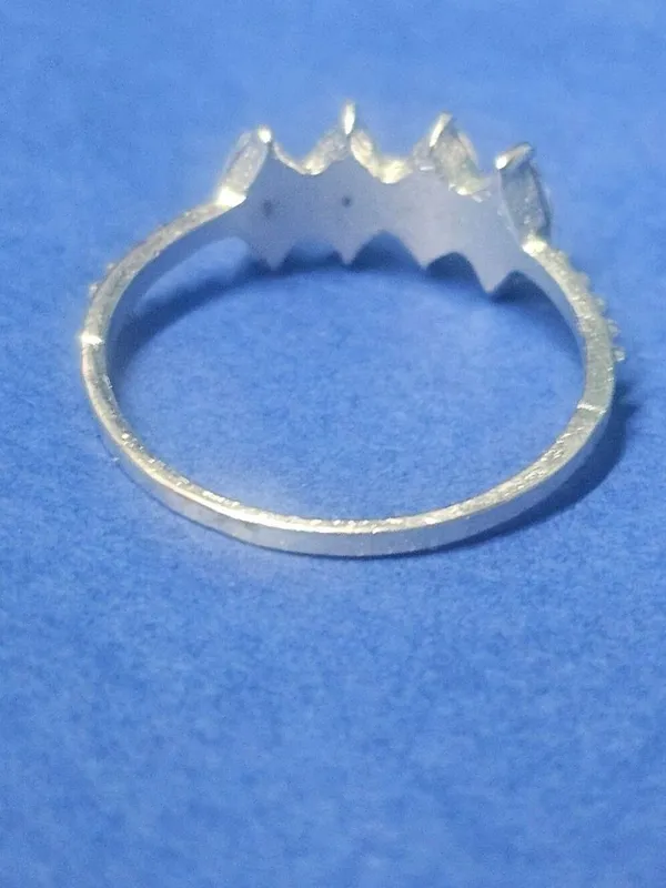 Silver Tone Marquise Cut CZ Ring Size 6 75 - Image 7