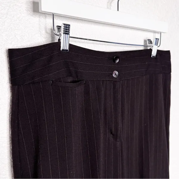 Chico’s Chocolate Brown Stripes Trousers Size 2.5/14 - Image 7