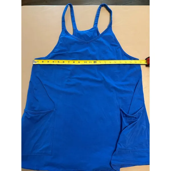 Blue Racerback Sleeveless Relaxed Fit Romper w/Pockets Tennis Dress Size XL - Image 6