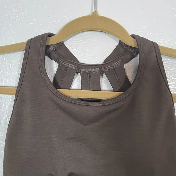 Alphalete Women XS Mocha Brown Trinity Sports Bra Compression Padded Athletic - Image 3